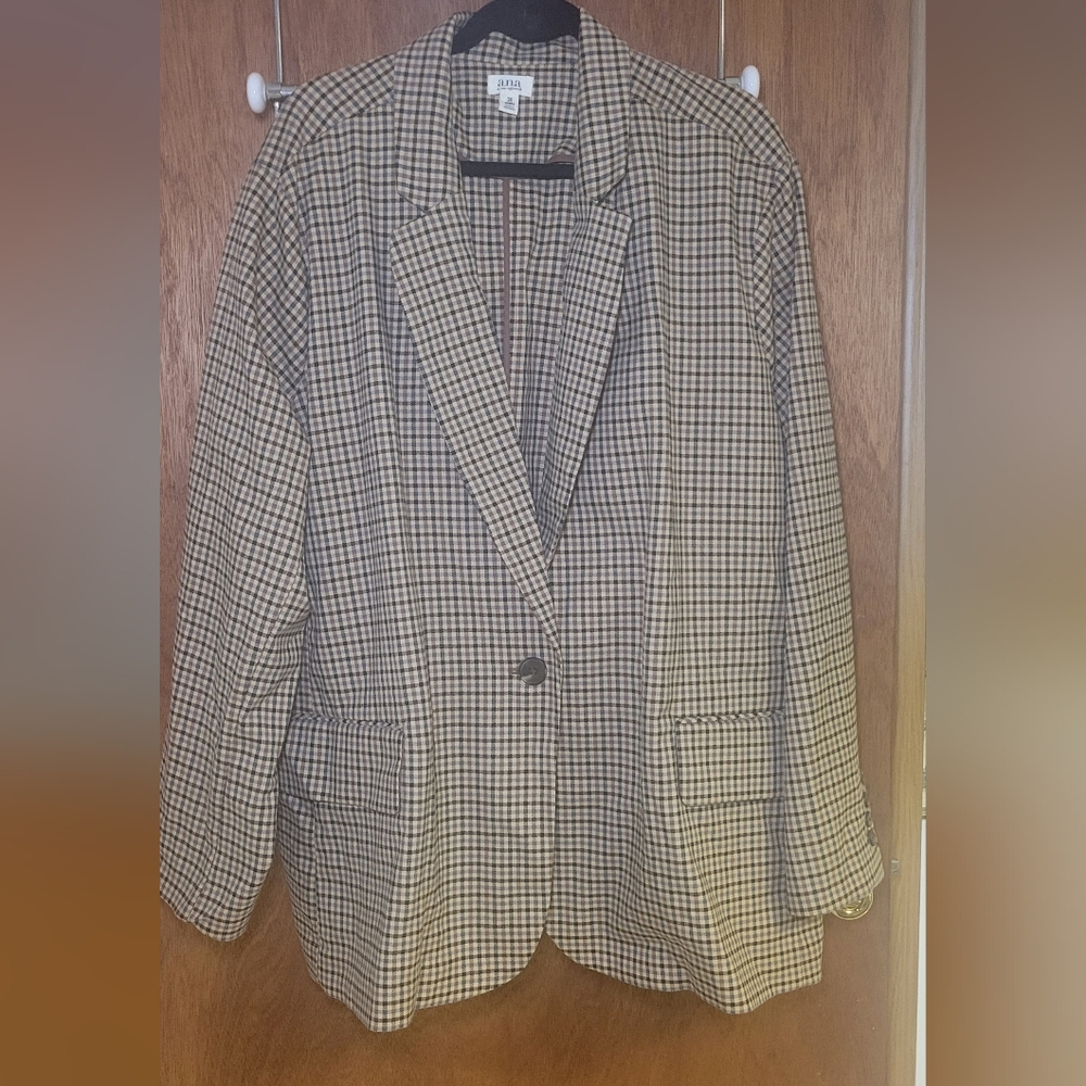 Plaid Blazer  Plus Size 3X